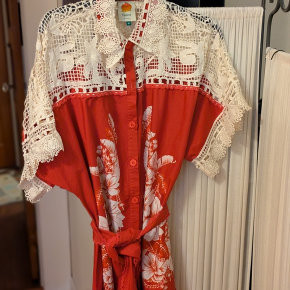 FARM Rio Red and White Floral Maxi Dress - hard to find - Picture 6 of 6
